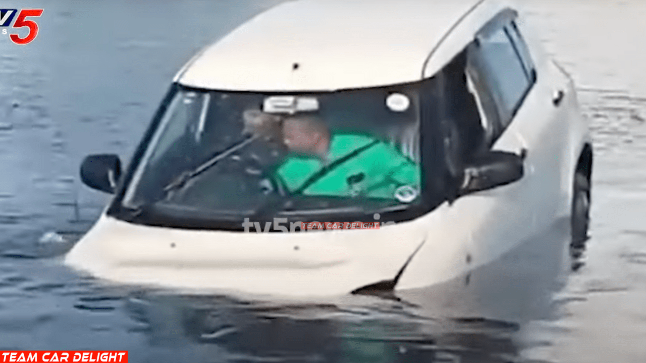 Maruti Swift in water